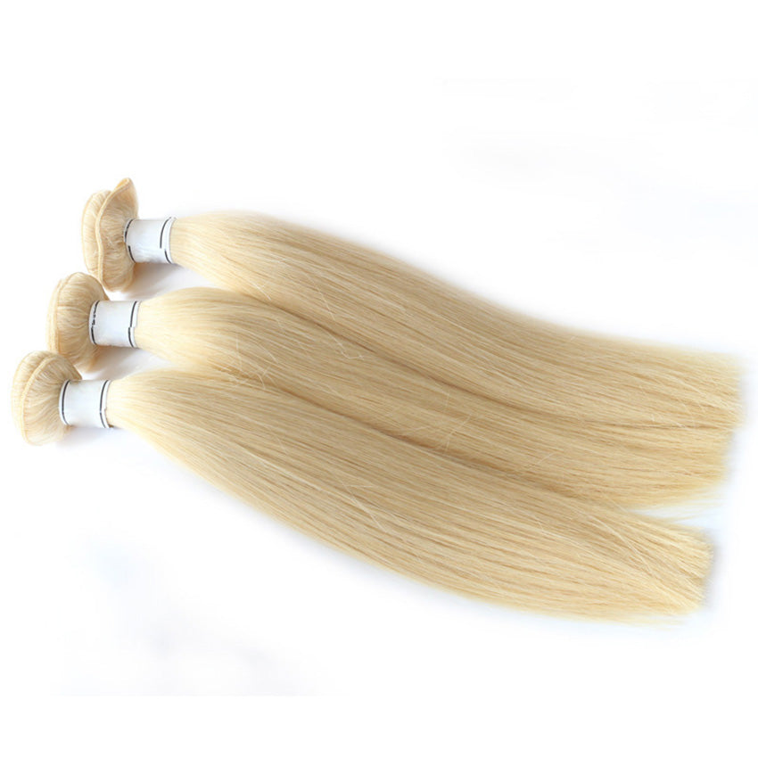 613 Raw Hair Premium Straight 100% Unprocessed Cuticles Aligned One Donor Blonde Bundles Wholesale