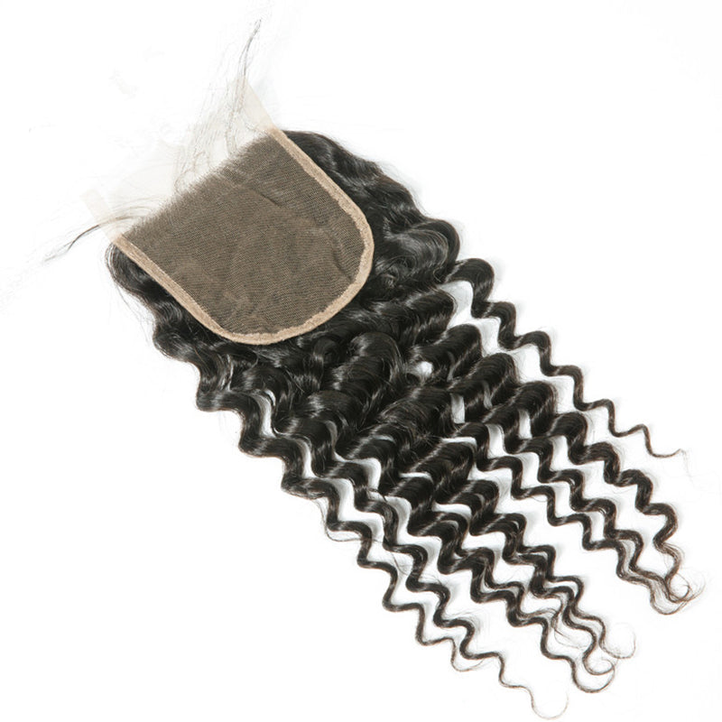 HD Lace closure deep wave 4X4inch cuticle aligned human hair