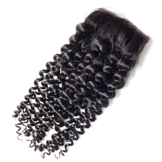 HD Lace closure deep curly 4X4 inch cuticle aligned human hair