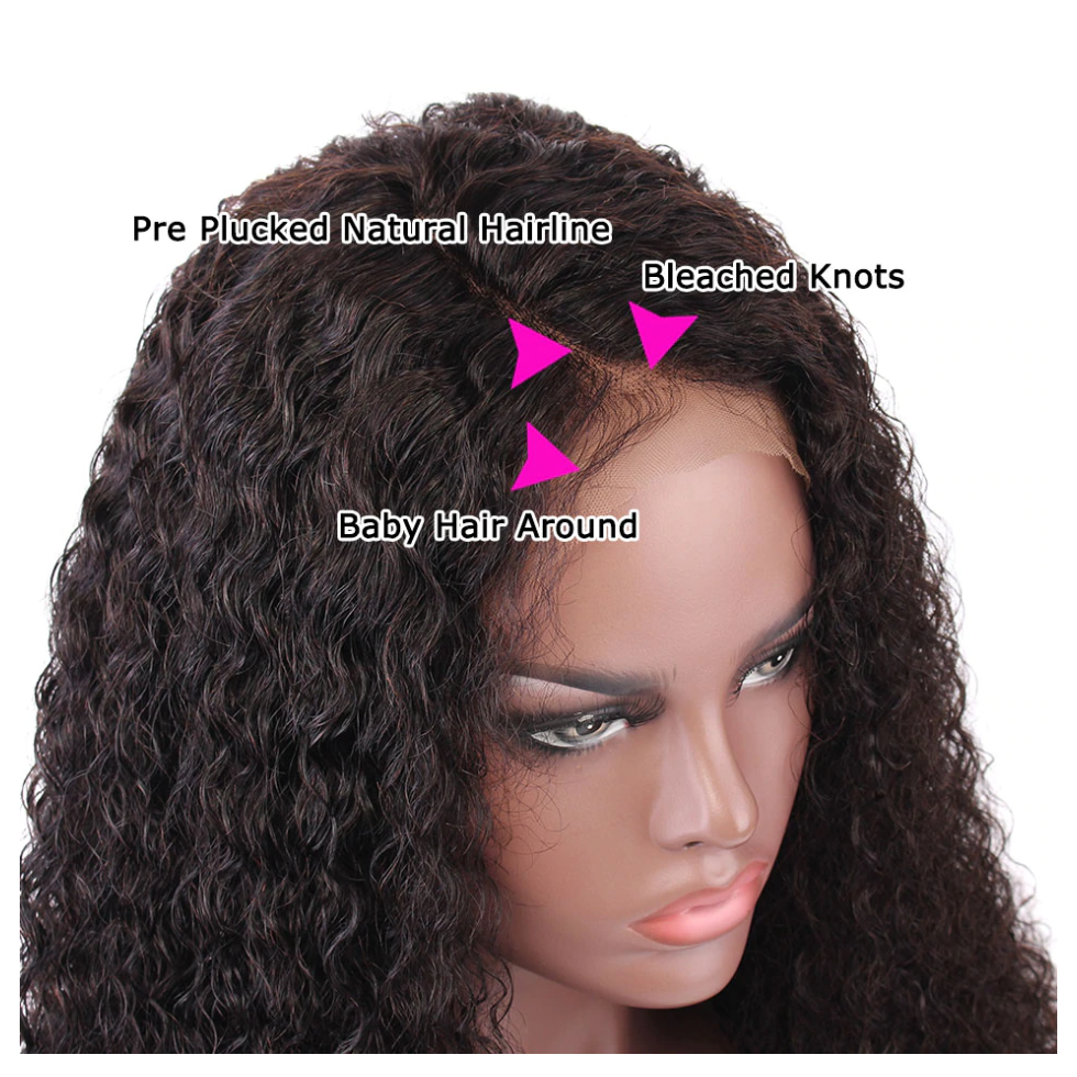 Deep curly Virgin hair 5x5 HD lace closure wig Cuticle aligned human hair wholesale