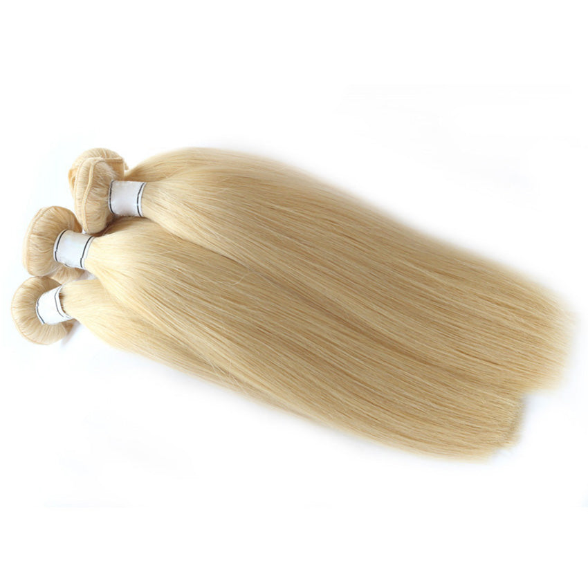 613 Raw Hair Premium Straight 100% Unprocessed Cuticles Aligned One Donor Blonde Bundles Wholesale