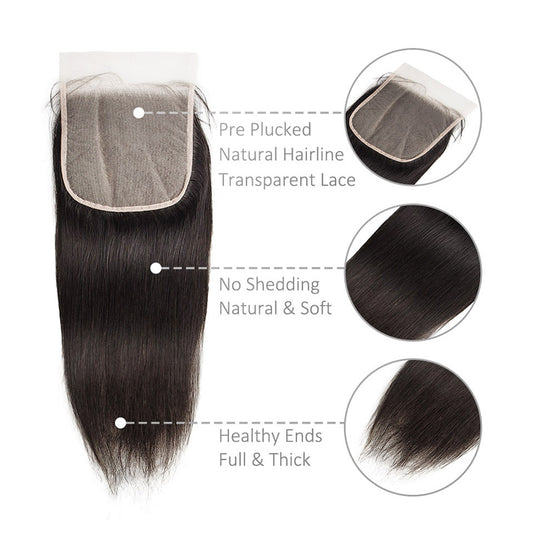 HD Lace closure straight 6X6 inch cuticle aligned human hair