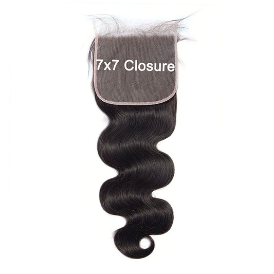 HD Lace closure body wave 7X7 inch cuticle aligned human hair