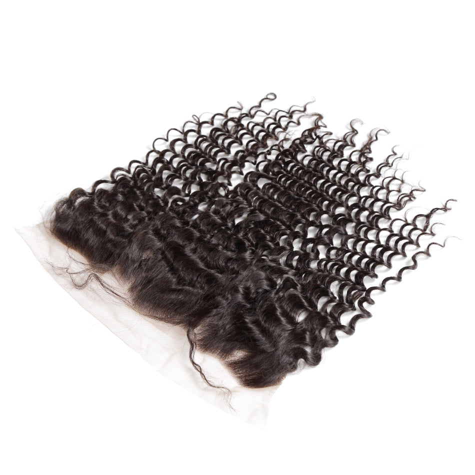 Cambodian Raw Hair Deepwave 13X4 HD Lace Frontal Cuticles Aligned One Donor Hair