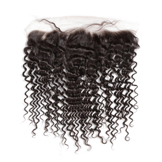 Cambodian Raw Hair Deepwave 13X4 HD Lace Frontal Cuticles Aligned One Donor Hair